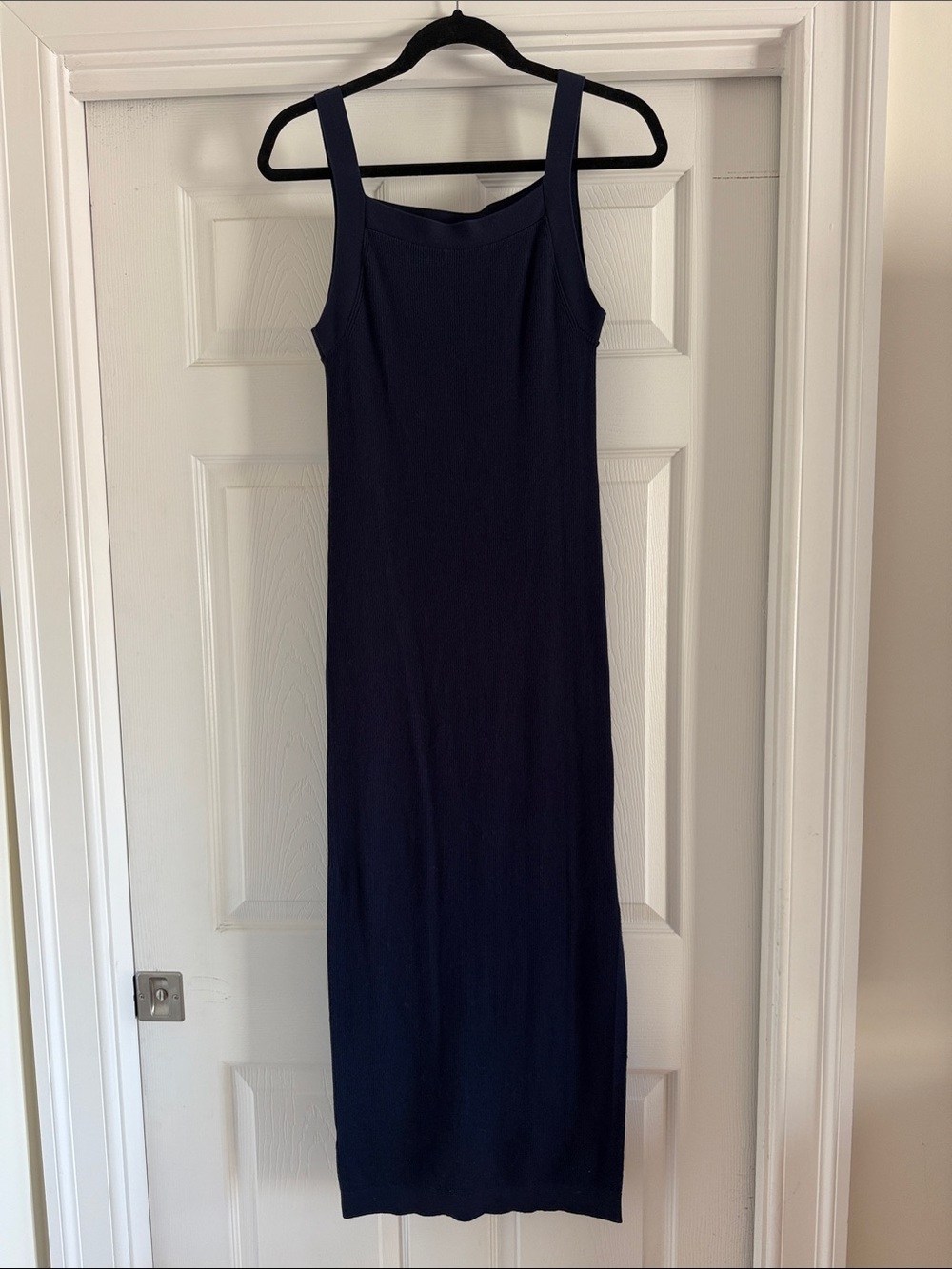 LOFT Navy Square-Neck Maxi Dress